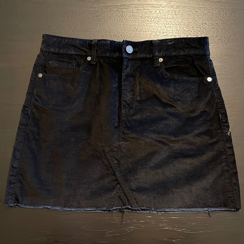 Black Jean Miniskirt